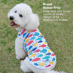 cyeollo 2pack Dog Cooling Shirt, Breathable Sleeveless Summer Clothes for Dogs, Intant Cool T Shirts for Small Dogs, Blue Fish XL