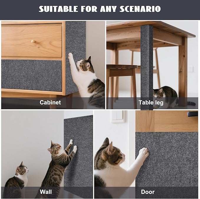 Cat Scratch Furniture Protector,Couch Protector from Cat Claws,Cat Couch Scratcher,Adhesive Cuttable Kitten Scratch for DIY Climbing,Suitable for Sofa,Wall,Door,Table Legs (Dark Gray, 39.3x15.7in)