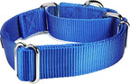 Mikivery Martingale Dog Collar Nylon Adjustable and Safety Training Colourful Comfortable Metal Buckle Pet Collars for Small Medium and Large Dogs(Royal Blue,M)