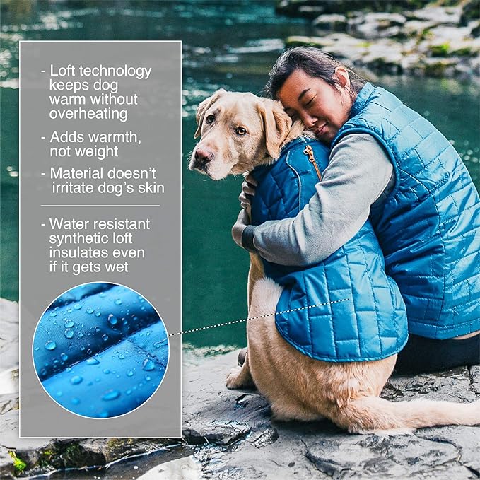 Kurgo Loft Dog Jacket - Reversible Cozy Coat for Outdoor Adventures - Water Resistant - Athletic Fit - Machine Washable Fabric - Reflective Dog Gear - X-Small - Fall Festival