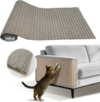 Natural Cork Cat Scratcher Mat, Self-Stick & Trimmable Furniture Protector for Couch, Door, Wall & Bed Corner, Claw-Friendly for Indoor Cats (Smoke Gray, 39.4 x 11.8 Inch)