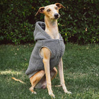 Tuff Pupper Fleece Dog Hoodie Sweater | Teddy Sherpa Outer & Soft Polar Fleece Lining | Adjustable Fit Winter Coat with Hood, Leash Hole, Ribbed Cuffs | for Small Medium Large XL XXL Dogs (Grey, XS)