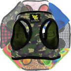 EcoBark Camo Dog Harness - Luxury Step in Mesh Dog Harnesses - Soft & Secure Wrap Around Body Halter