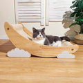 Sisal Cat Scratcher for Indoor Cat Scratching Post Lounger Modern Pet Furniture Cat Chair with Natural Wood Replaceable Sisal with Catnip and Felt Pads,Medium Size(Lunar Shade)