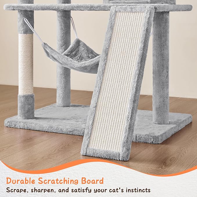 Topeakmart Cat Tower for Indoor Cats 63.5inch, Cat Furniture Condo with Scratching Posts as Kitten Activity Center
