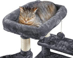 Topeakmart 46'' Cat Tree Cat Tower, with Thicker Scratching Posts, Larger Plush Perch, Spacious Condo, Basket, Multi-Level Cat Condo Furniture for Indoor Cats Kitty Pet Play House