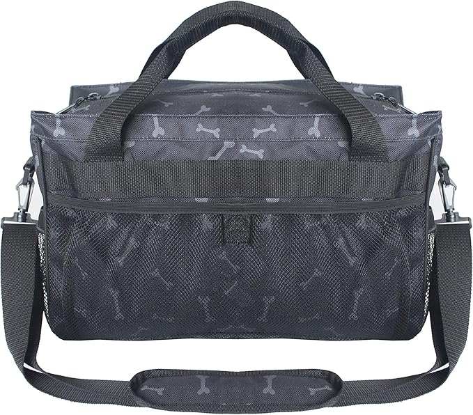 MYDAYS Dog Travel Bag, Pet Luggage Suitcase Weekend Tote Carrier with Collapsible Bowl, Pet Luggage Suitcase Weekend Tote Carrier with Collapsible Bowl (Black)