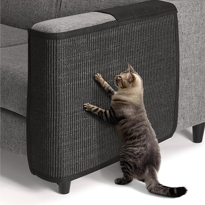 Navaris Cat Scratch Mat Sofa Protector - Natural Sisal Furniture Protector Scratching Pad for Cats - Scratch Carpet for Couch, Sofa, Chair - Left