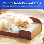 26-Inch Large Cat Scratcher Lounger Bed, Durable Cat Scratching Pad, Cat Scratch Board for Indoor Cats, Corrugated Cardboard Cat Scratcher Bed to Lounge and Scratch, Furniture Protector, Brown