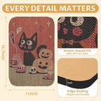 2 Pack Art Cat Scratcher, Wall-Mountable Cat Scratch Pad, Cat Wall Scratcher 16.7x11x1 Inch Cat Scratching Board for Indoor Cats Toy (Pumpkin)