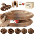 Magic Organ Cat Scratcher with Bell Ball and Catnip - Longer, Stretchier Accordion Cardboard Scratching Pad with 4 Strong Magnets - Interactive Kitty Kurlz Cat Toy
