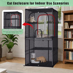 Catio Outdoor Cat Enclosure,4 Tiers Window Catio,Cat Enclosure Sturdy and Durable with Multiple Doors, Easy to Clean(36.2“L× 36.2”W ×72.4" H)