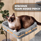 Topeakmart 59 inches Cat Tree Cat Tower Stand House Condo with Big Hammock Scratching Post Kitty Pet Play House