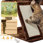 Yaheetech 57 inches Cat Tree for Indoor Cats, Multi-Level Cat Tower w/ 3 Perches, 2 Cat Condos, 2 Hanging Balls and Scratching Posts, Brown