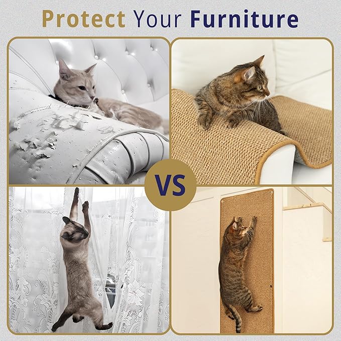 Cat Wall Climbing Carpet - Cat Wall Climber 50" x 17" with Fixed Nails – Scratching Rug Wall Scratchers for Indoor Cats | Climbing Wall Carpet | Scratching Mat.