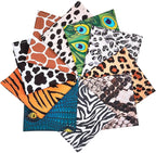 10PCS Dog Bandanas Large Animal Print Triangle Bibs Head Scarves Zebra Leopard Snake Tiger Peacock Cheetah Giraffe and Cow for Extral Large XL XXL Breed Boy and Girl Grooming Accessories