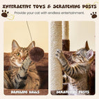 MWPO 74.8 inches Large Cat Tree with Sisal-Covered Scratching Posts & Condo, Tall Cat Tower Entertainment Playground Furniture for Cats & Kittens - Multiple Colors (Brown)