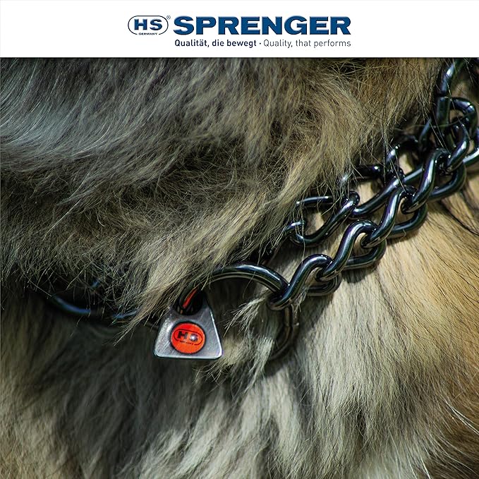 Herm Sprenger – Black Stainless Steel Fur Saver Dog Collar – Medium Link – Professional Training Collar – Assembly Chain – Correction Slip Chain – Made in Germany (18 inches (45 cm))