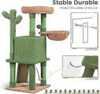 Yaheetech Cactus Cat Tree, 42in Cat Tower for Indoor Cats, Multi Level Kitten Condo Scratching Post, Cat Activity Center Pet Furniture w/Ball, Plush Perch, Platform, Basket