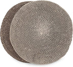 Navaris Round Cat Scratcher Pads (Pack of 2) - 13 3/8" Diameter x 1 3/8" High (34 cm x 3.5 cm) - Refills Cardboard Cat Scratcher Bed 52414