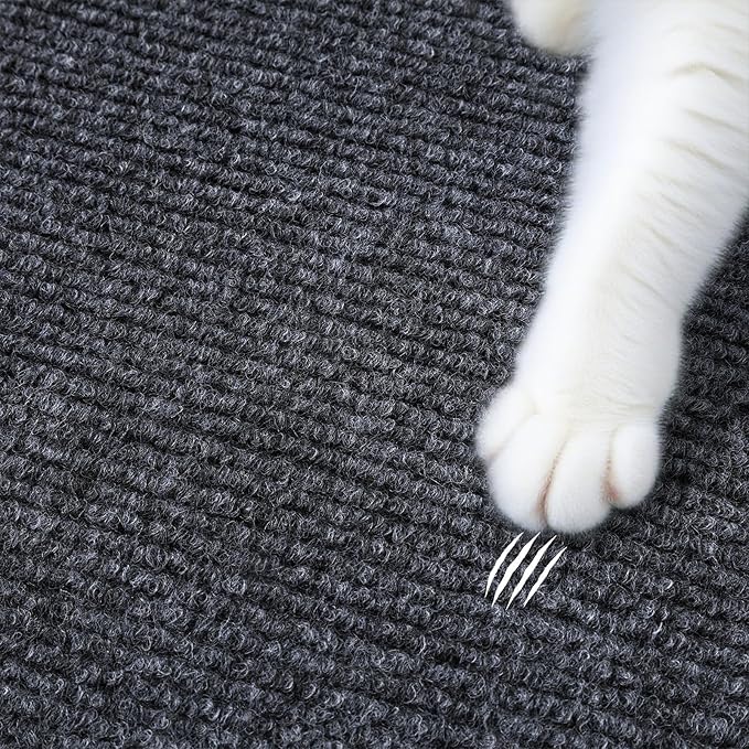 ReWallpaper Cat Scratching Mat Self-Adhesive Dark Grey Cat Scratch Furniture Protector Roll for Sofa Couch Armrest Chair Wall Corner Tower Post Durable Scratch Pad Strong Grip Claw Guard 15.8inx6.5ft