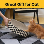 Cat Scratcher Cardboard, 2-in-1 Oval Scratching Pad & Lounge Bed, High-Density Corrugated Board with Enclosed Bottom to Catch Debris, Furniture Protector for Indoor Cats & Kittens