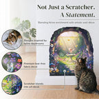 Vertical Cat Scratcher - Removable Wall Mounted Cat Scratcher and Art Decal – Wall Scratch Pad for Cats with Sisal Cat Scratcher – Large Protective Wall Scratchers for Indoor Cats