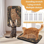 Art Cat Scratcher, Wall-Mountable Cat Scratching Board, Cat Wall Scratcher 16.7x11x1 Inch Cat Scratch Pad and Cat Scratchers for Indoor Cats Toy Furniture Protector(Orange cat)