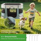 Love's cabin Pet Puppy Dog Playpen, Small Dog Tent Crates Cage Indoor/Outdoor, Portable Exercise Playpen for Cat, Foldable Pop Up Dog Kennel Playpen with Carring Case (S, Gray Green)