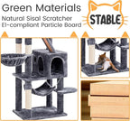 Topeakmart 71.5in Cat Tree Large Cat Tower for Indoor Cats, Multi-Level Cat Furniture w/Condos, Perches, Basket, Hammock and Scratching Posts, Cat Kitten Pet Play House