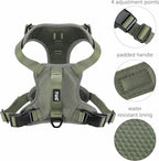 TUG Dog Harness with 2 Leash Connection Points | Adjustable, Padded, Lightweight | Handle on Back | No-Pull Front Clip (XL, Green)
