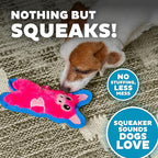 Outward Hound Durablez Minis – Squeaky Plush Dog Toy, No Stuffing for Less Mess, Interactive & Tough, Jumbo Squeaker, Puppies & Small Dogs, Pig, 6.8" (Pack of 2)