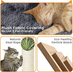 Topeakmart 72in Cat Tree for Indoor Cats, Multi-Level Climbing Tower with Scratching Posts, 3 Perches, Pet Furniture Activity Center Play House