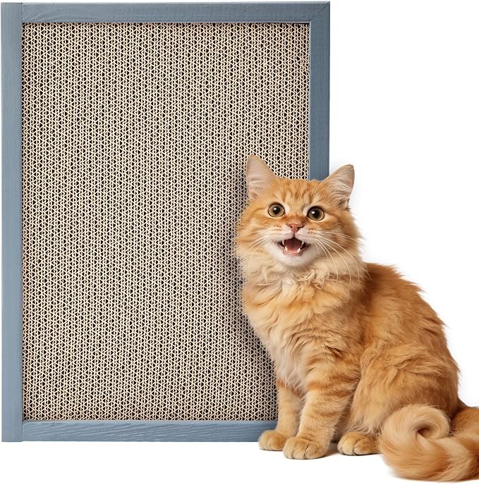 COZIWOW Cat Scratch Pad, Art Cat Wall Scratcher, Vertical Wall-Mounted Cat Scratching Board with Box for Indoor Cats Toy Furniture Protector, 7 PCS