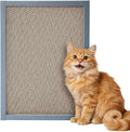 COZIWOW Wall Cat Scratcher Art, 15 PCS Replaceable 2-Side Corrugate Cardboard Cat Scratching Mats with Wood Board & 7 Cute Patterns for Indoor Cats Nail File, Couch Furniture Corner Protector
