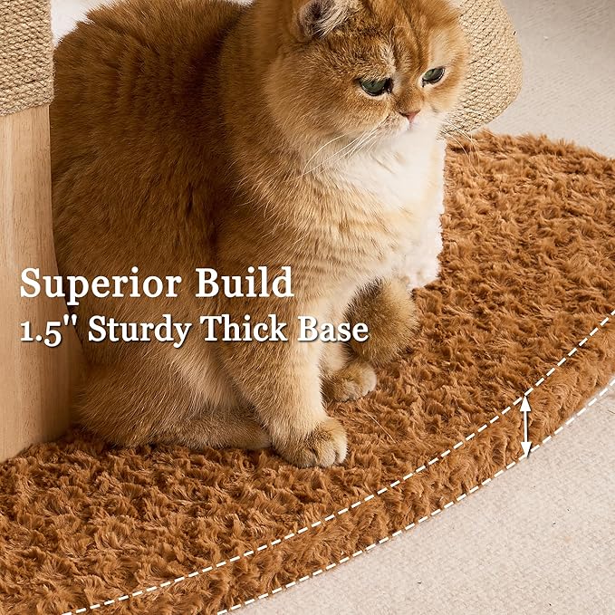 Modern Cat Tree Tower for Indoor Cats Large Adult, 37 inch Flower Cat Tree with Scratching Post, Luxury Aesthetic Cat Tree with Cloud-Soft Flower Perches and Physical Mouse-Sound Hanging Toy