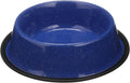 Neater Pet Brands - Outdoor Camping Style Pet Bowl - Enamel Ware Blue Black Granite Colors - Dog Cat No Tip Skid Bowls (32 oz, Blue)