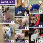 cyeollo Dog Pajamas Large, Stretchable Fleece Pet Onesie Coat for Small Dogs Pjs Warm Doggie Jumpsuit Soft Cold Weather Dog Clothes Outfits, Light Blue L