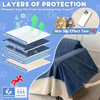 Cat Scratch Furniture Protector - Anti-Slip, Waterproof Sofa Cover to Keep Cats Off, Pet-Friendly Couch Protectors for 3 Cushion Couch, Anti-Scratch Couch Cover for Pets and Kids 150"X91"Navy Blue