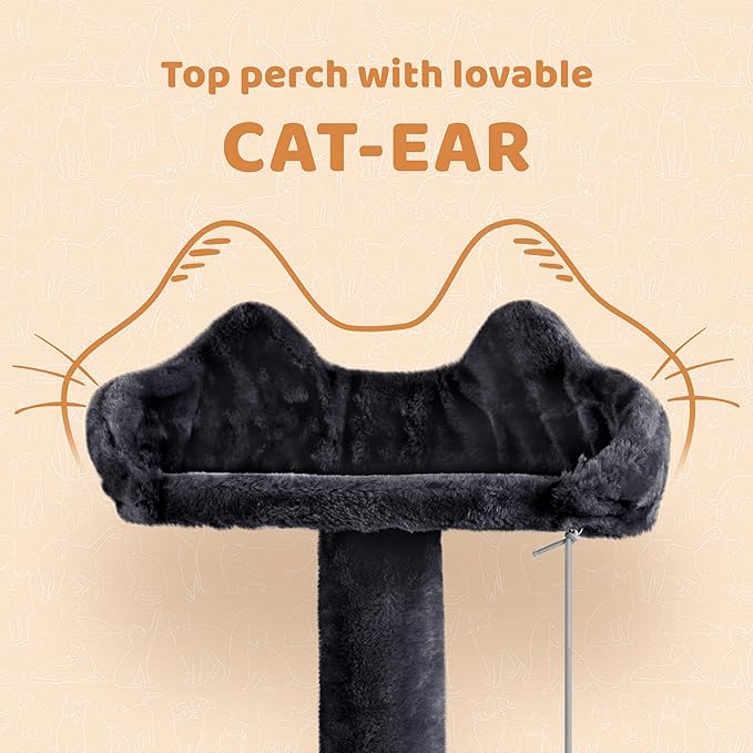 Topeakmart Multi-Level Cat Tree for Indoor Cats Cat Tree Tower for Large Cats with Sisal-Covered Scratching Posts, Condo, Stable Cat Tower, Cat Furniture Play Center for Indoor Cats Activity