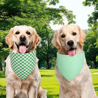 3PCS Dog Bandanas XLarge, Summer Scarf, Durable Triangle Reversible Orange Blue Green Bibs Handkerchief for Puppy Pet