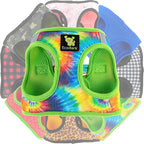 EcoBark Dog Harness - Luxury Step in Mesh Dog Harness in Tie Dye- Soft & Secure Halter Harness Vest for Puppies and Dogs