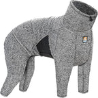 Kurgo Stowe Base Layer - Comfortable, Cold-Weather Pet Wear - Breathable Snug Fit - Dual-Zipper Dog Onesie - Reflective Side Seams - Dog Pajamas - Machine Washable - Large - Black/Grey