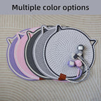 Cat Scratcher Mat, Natural Cotton Rope Cat Scratching Pad, 16.9'' Round Cat Wall & Floor Scratch Pad, Durable Double - Sided Cat Scratcher, Furniture Protector for Wall, Sofa, Couch, Carpet, Grey