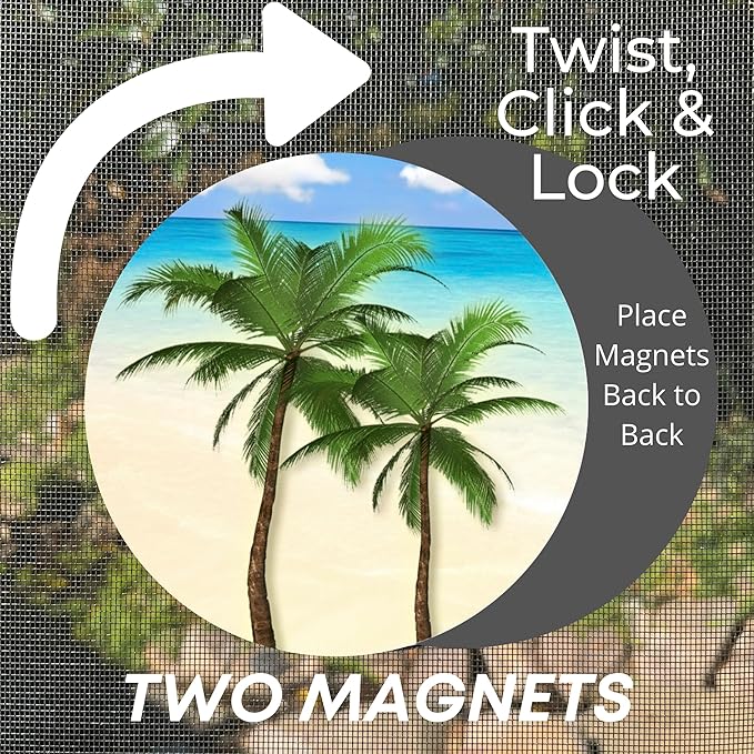 Screen Door Magnets Double Sided – Keep People, Kids, and Dogs from Running into The Screen Door - Robbins Aria Palm Tree