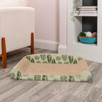 CSR1004B Montego 27.5" Coastal Patterned Cardboard Lounge Bed Cat Scratcher with Catnip, Mint/Green