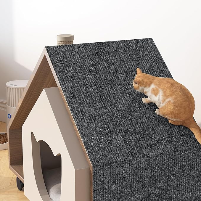 Yenhome 15.7"X160" Anti Scratch Furniture Protector from Cats Scratching Trimmable Self-Adhesive Cat Scratch Mat for Floor, Couch, Wall, Sofa Couch Protector from Cat Claws (Dark Grey)