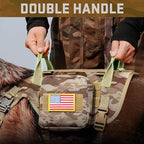 Forestpaw Dog Harness for Large Dogs,Tactical Dog Harness with Handle,No Pull Military Service Dog Vest with Pockets Adjustable for Walking Training,Camo Brown,Chest 21.5-45"