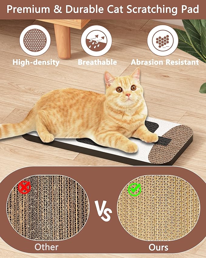 Megidok Cat Scratcher Art,5 Pack Cat Wall Mounted Scratcher,Cute Scratch Pad for Cats Nail File,Couch Protector Scratching Posts for Indoor Cats Adults Cat+Cacti