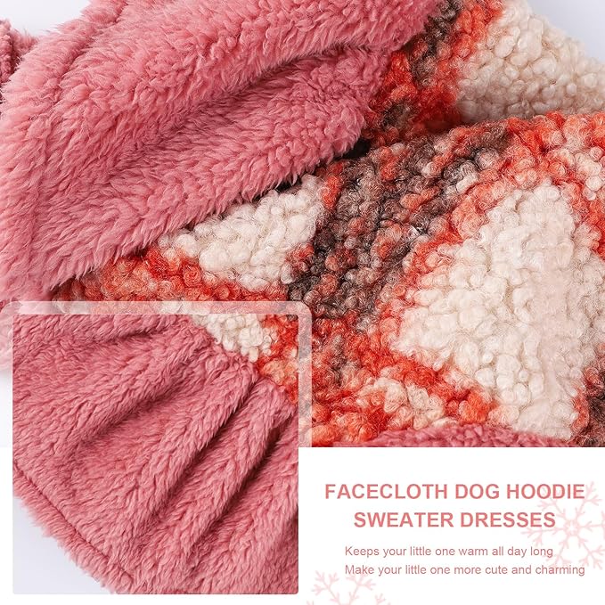 Dog Hoodie Dog Sweater Doggie Winter Clothes for Small Dogs Boy Girl Pet Hoodies for Dogs Cold Weather Doggy Coats Fall Winter Puppy Sweatshirt for Chihuahua Yorkie Cat Sweater Costumes